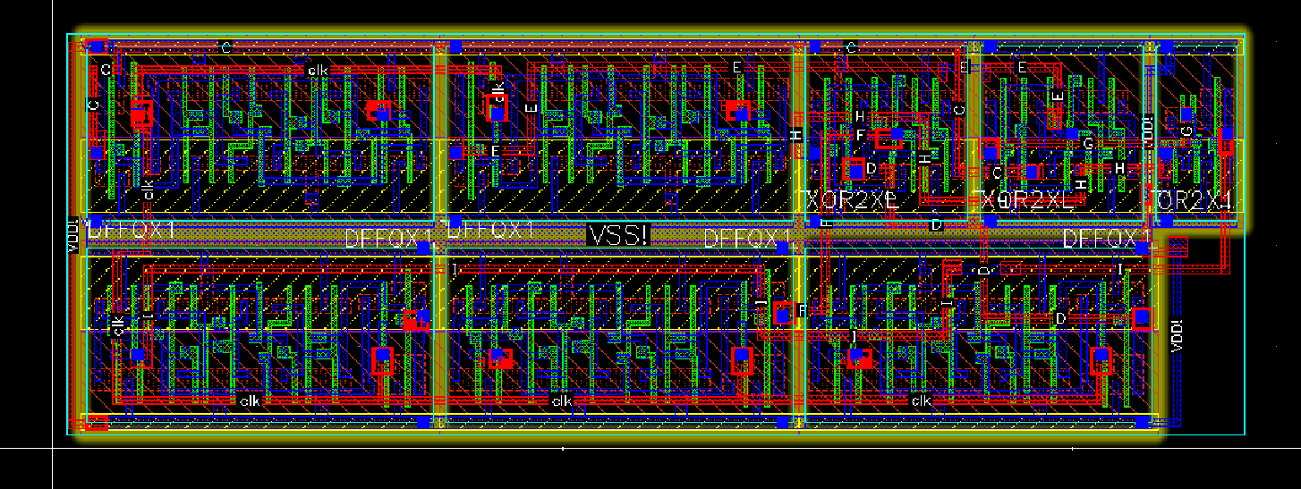 2-bit comparator schematic in GSCLIB 45nm